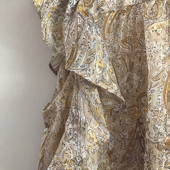 NWT Joie | Sheer Paisley Sleeveless Ruffle Top | Med - Picture 5 of 9